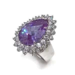 Charles Winston CWE Sterling Silver Purple CZ Ring